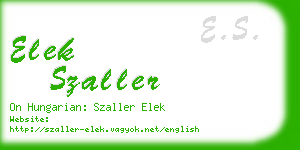 elek szaller business card